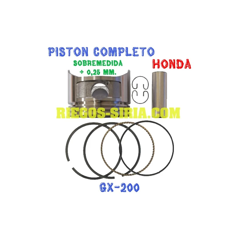 Pistón Completo adaptable GX 200 + 0,25 mm 000342