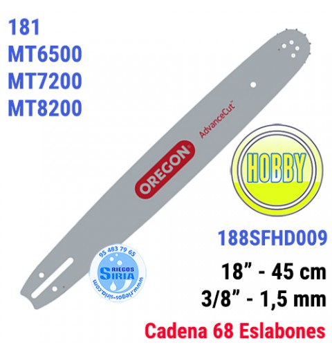 Espada Oregon 188SFHD009 3/8" 1,5mm 45cm Efco 181 MT6500 MT7200 MT8200 120643