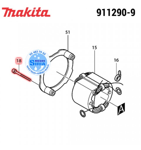 Tornillo M5x65 Original Makita 911290-9 911290-9