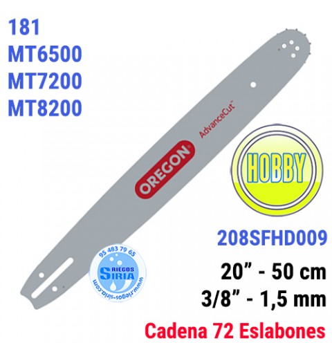 Espada Oregon 208SFHD009 3/8" 1,5mm 50cm Efco 181 MT6500 MT7200 MT8200 120644