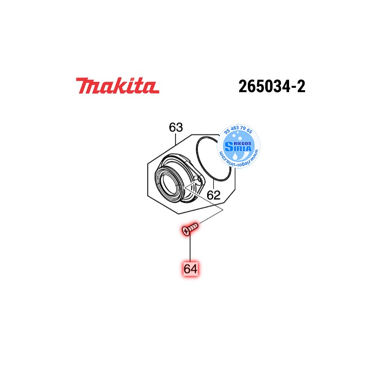 Tornillo PH-CP M5 Original Makita 265034-2 265034-2