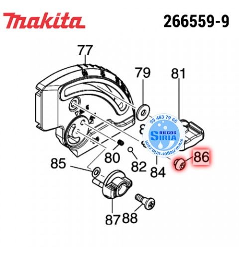 Tornillo Hex.M6x4 Original Makita 266559-9 266559-9