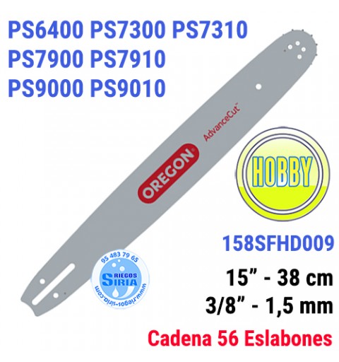 Espada Oregon 158SFHD009 3/8" 1,5mm 38cm Dolmar PS6400 PS7300 PS7310 PS7900 PS7910 PS9000 PS9010 120641