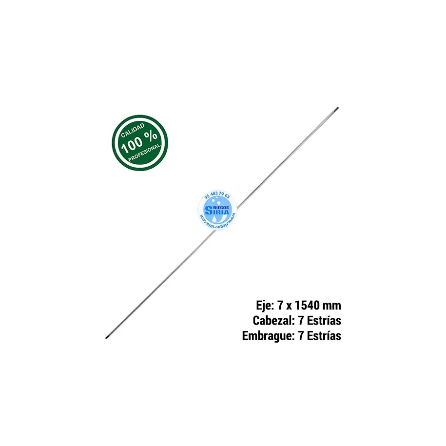 EJE de TRANSMISIÓN Desbrozadora 154cm 7mm 7 Estrías