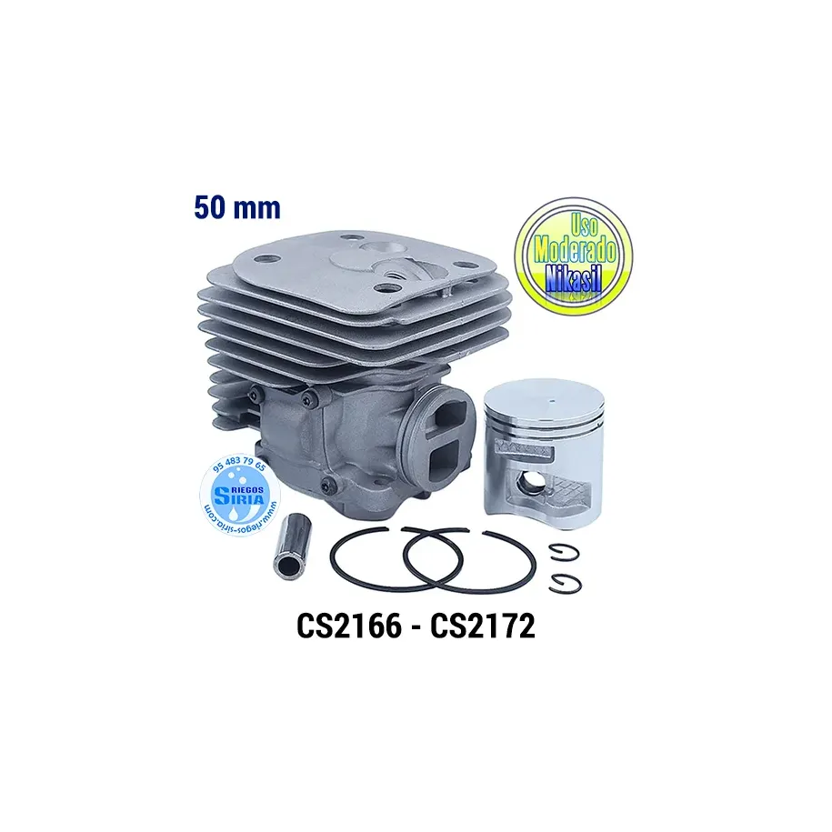 CILINDRO Completo NIKASIL Jonsered CS2166 CS2172 50mm