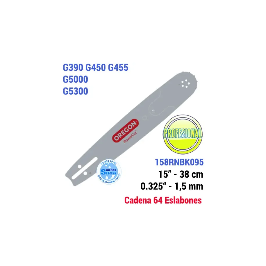 158RNBK095 Oregon BARRA Puntera RECAMBIABLE  0.325" 38cm