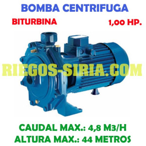 Bomba Centrífuga Riego Biturbina 1 Hp.