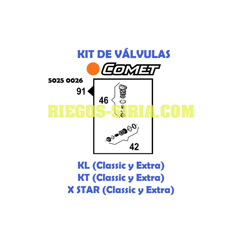 Kit Válvulas Comet KL KT XSTAR 5025 0026