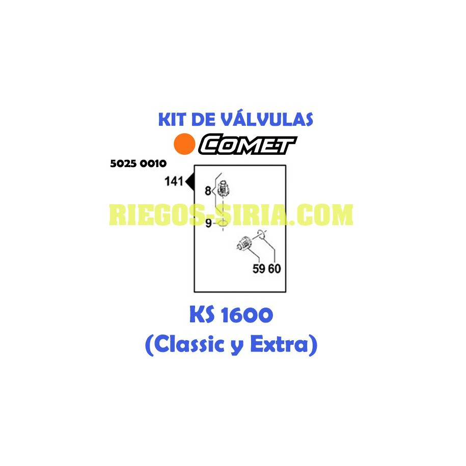 Kit Válvulas Comet KS 1600 5025 0010