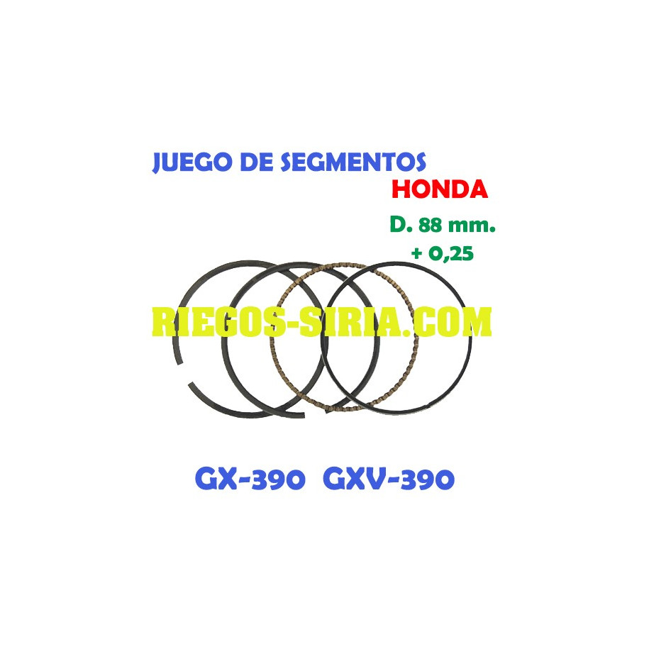 Aros pistón adaptable GX 390 GXV 390 + 0,25 mm. 000146