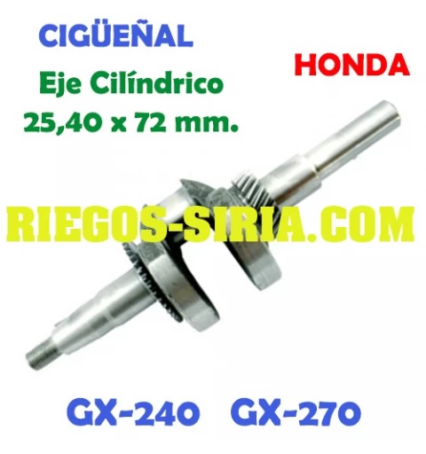 Cigüeñal adaptable GX240 270 Eje Cilíndrico 25,4 x 72 000352
