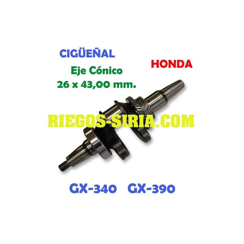 Cigüeñal adaptable GX340 390 Eje Cónico 26 x 43 mm 000284