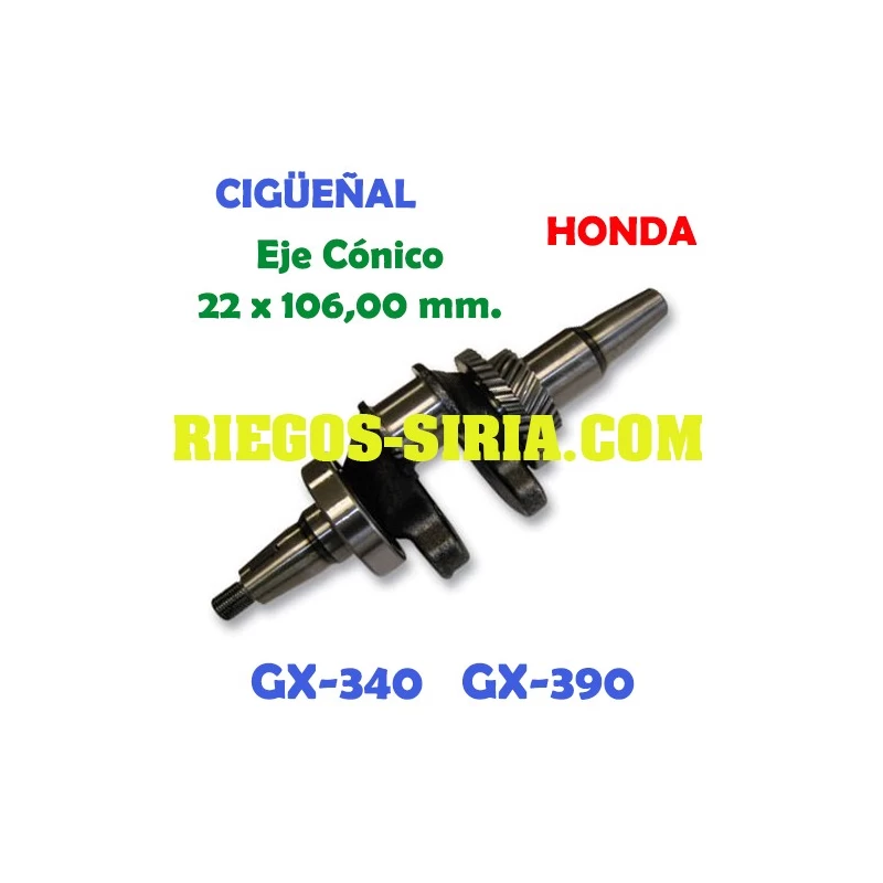 Cigüeñal adaptable GX340 390 Eje Cónico 22 x 106 mm 000405