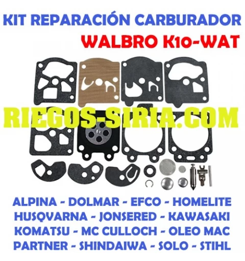 Kit Reparación Carburador compatible Walbro K10 WAT 020617