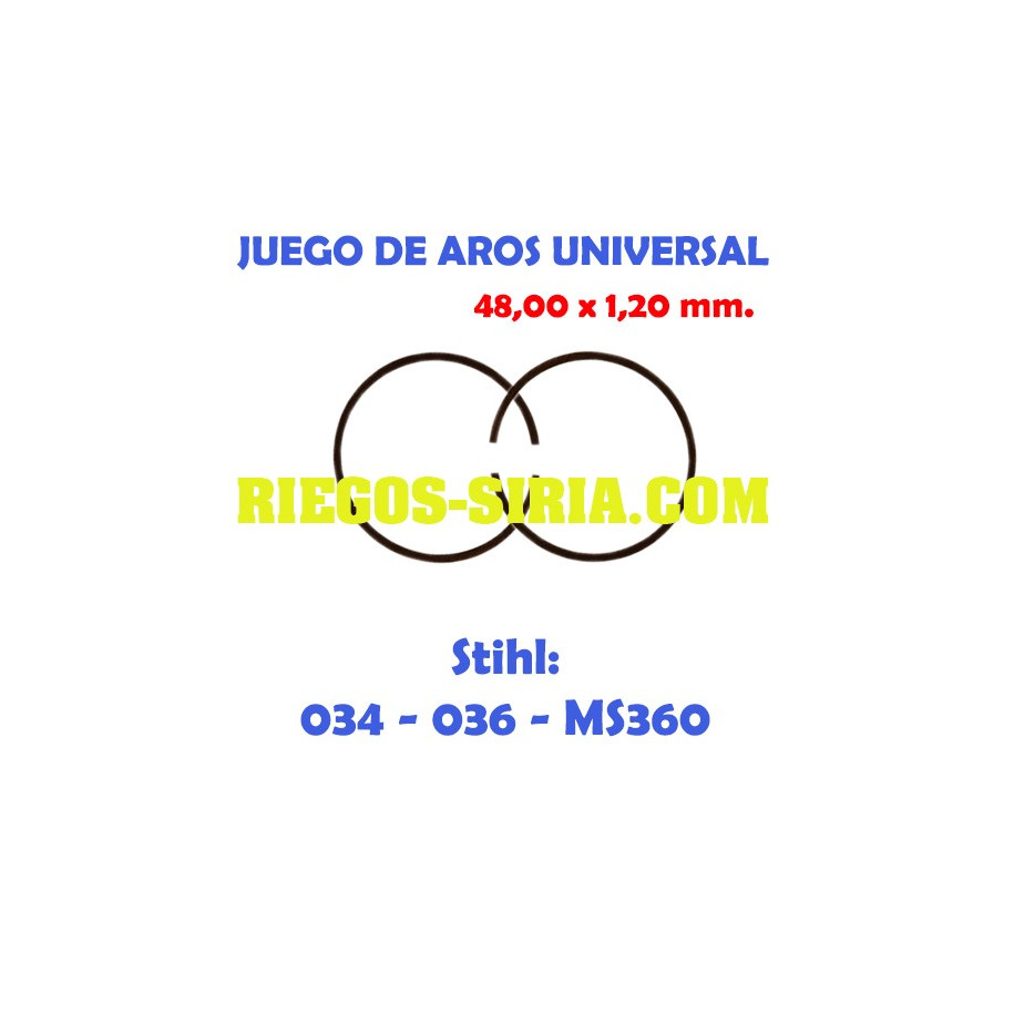 Juego de Segmentos Universal 48 x 1,20 mm. 020388