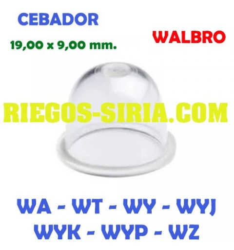 Cebador Carburador compatible Walbro WA WT WY WYJ WYK WYP WZ 020413