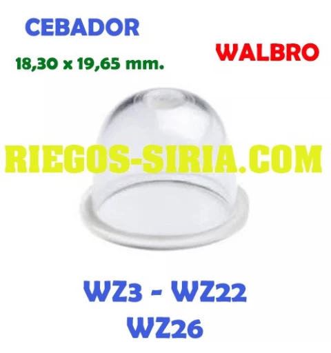 Cebador Carburador compatible Walbro WZ3 WZ22 WZ26 020414