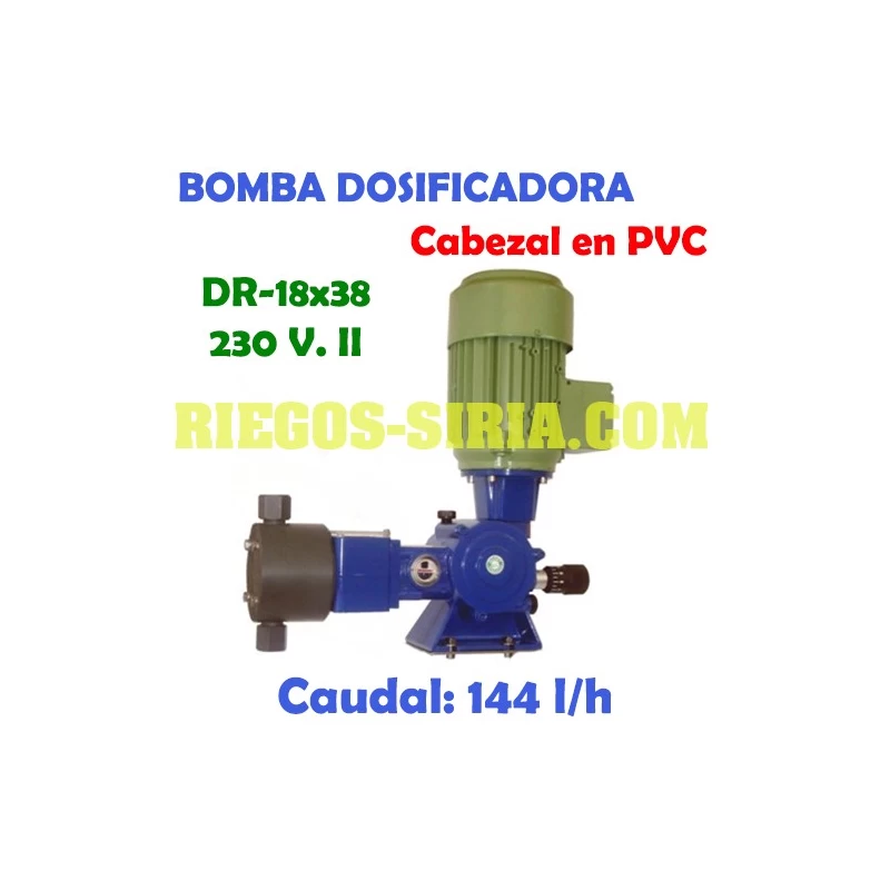 Bomba Dosificadora Pistón Cabezal PVC 144 l/h 230V II DR1838CM