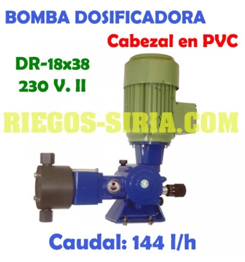 Bomba Dosificadora Pistón Cabezal PVC 144 l/h 230V II DR1838CM