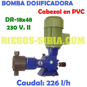 Bomba Dosificadora Pistón Cabezal PVC 226 l/h 230V II DR1848CM