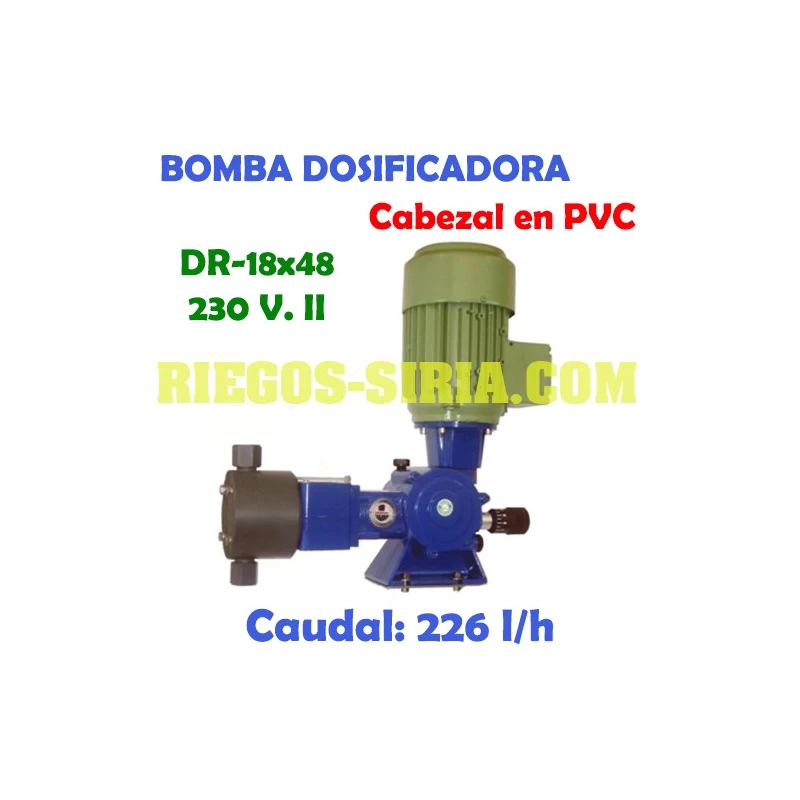 Bomba Dosificadora Pistón Cabezal PVC 226 l/h 230V II DR1848CM