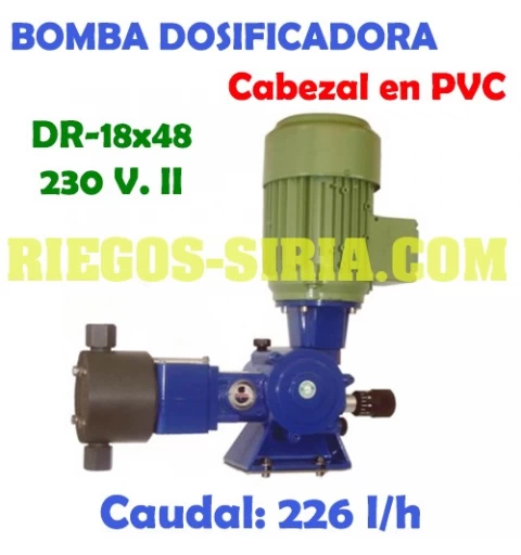 Bomba Dosificadora Pistón Cabezal PVC 226 l/h 230V II DR1848CM