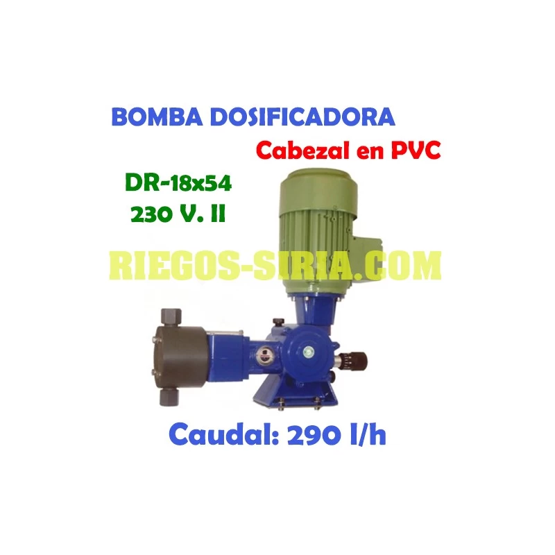 Bomba Dosificadora Pistón Cabezal PVC 290 l/h 230V II DR1854CM
