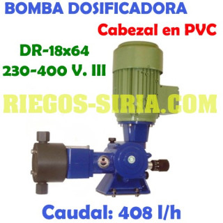 Bomba Dosificadora Pistón Cabezal PVC 408 l/h 230/400V III DR1864CT