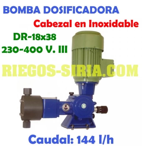 Bomba Dosificadora Pistón Cabezal Inoxidable 144 l/h 230/400V III DR1838IT
