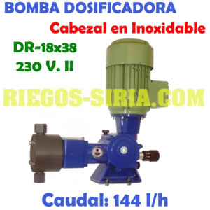 Bomba Dosificadora Pistón Cabezal Inoxidable 144 l/h 230V II DR1838IM