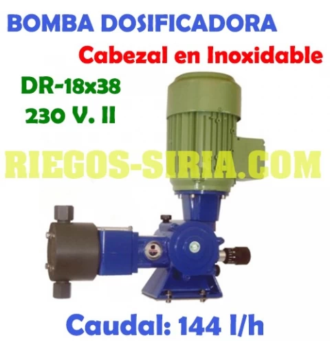 Bomba Dosificadora Pistón Cabezal Inoxidable 144 l/h 230V II DR1838IM