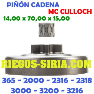 Piñón Cadena 3/8" BP 6 Dientes Mc Culloch 365 2000 2316 2318 3000 3200 3216 120187