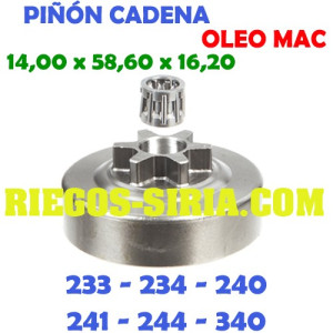 Piñón Cadena 3/8" BP 6 Dientes adaptable 233 234 240 241 244 340 120189