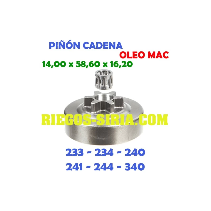 Piñón Cadena 3/8" BP 6 Dientes adaptable 233 234 240 241 244 340 120189