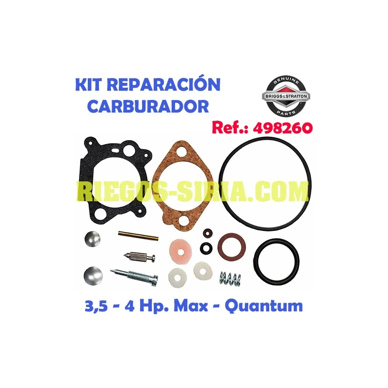 Kit Reparación Carburador Original B&S 3,5 - 4 Hp. Max Quantum 498260