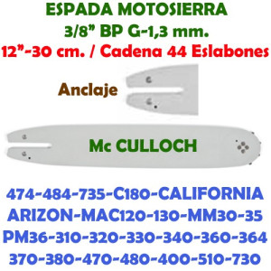 Espada Motosierra Mc Culloch 3/8" LP G-1,3 30 cm. WG 120109