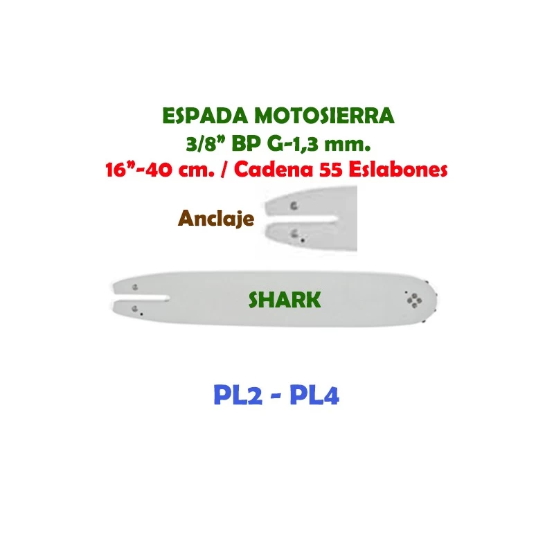 Espada Motosierra Shark 3/8" LP G-1,3 40 cm. 120111