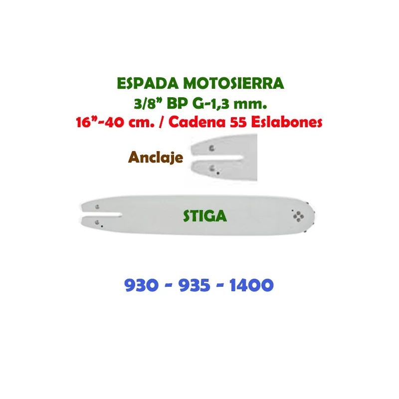 Espada Motosierra Stiga 3/8" LP G-1,3 40 cm. 120111