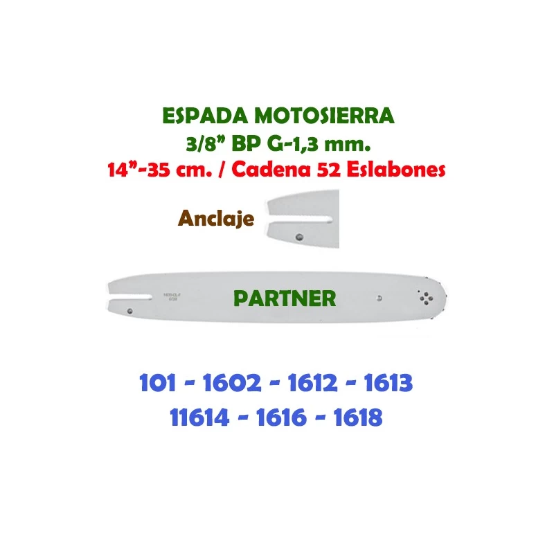 Espada Motosierra Partner 3/8" LP G-1,3 35 cm. 120112