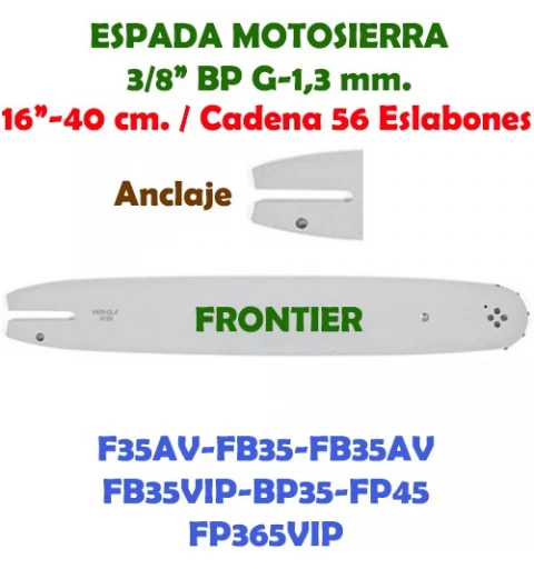 Espada Motosierra Frontier 3/8" LP G-1,3 40 cm. 120113