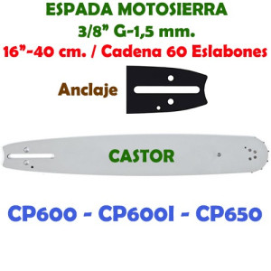 Espada Motosierra Castor 3/8" G-1,5 45 cm. Anclaje 01W 120079