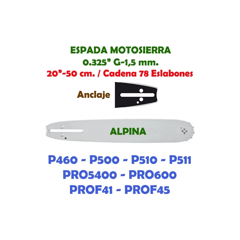 Espada Motosierra Alpina 0.325" 0.058" 50 cm. 120080