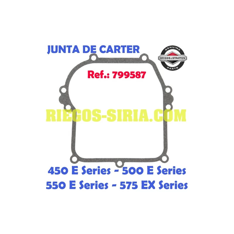 Junta de Carter Original B&S 450 500 550 575 Series 799587