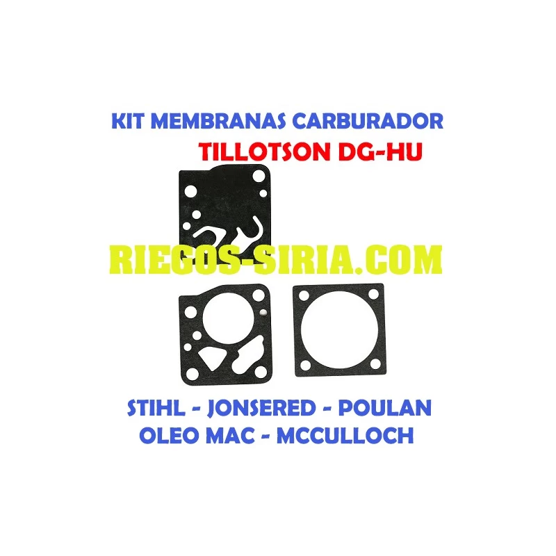 Kit Membranas Carburador adaptable Tillotson DG-HU 020585