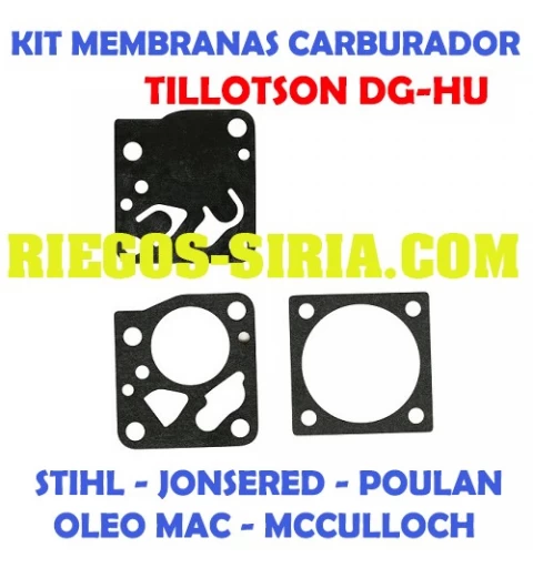Kit Membranas Carburador adaptable Tillotson DG-HU 020585