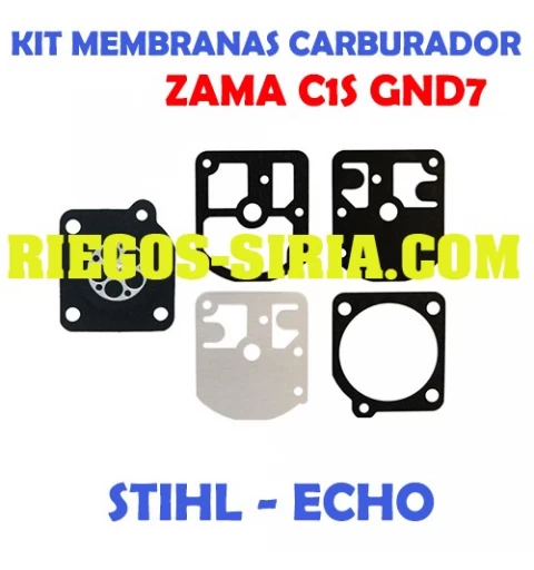 Kit Membranas Carburador adaptable Zama C1S GND7 020616