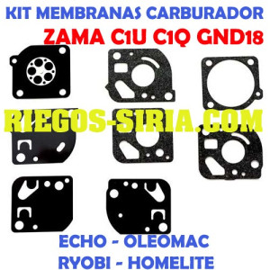 Kit Membranas Carburador adaptable Zama C1U C1Q GND18 020597