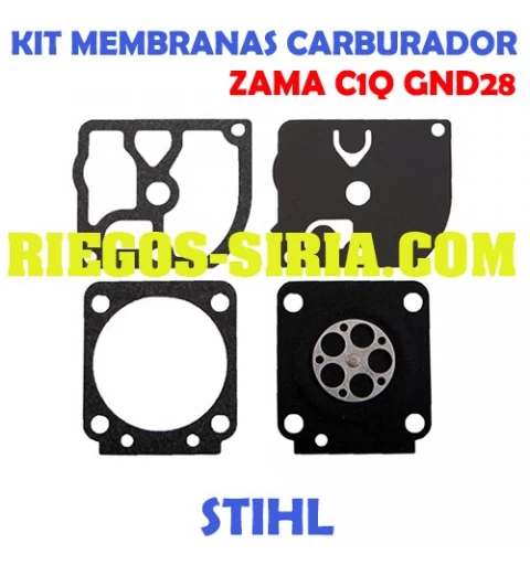 Kit Membranas Carburador adaptable Zama C1Q GND28 020779