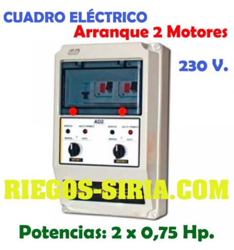 Cuadro Eléctrico Arranque 2 Motores 0,75 Hp. 230 V.