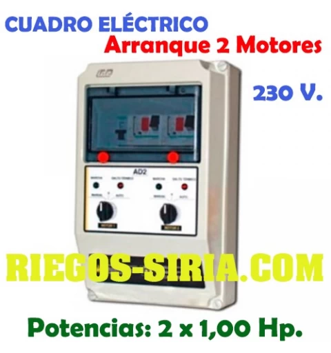 Cuadro Eléctrico Arranque 2 Motores 1,00 Hp. 230 V.